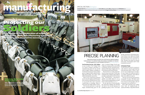 Precision Gear Inc. in Manufacturing Magazine